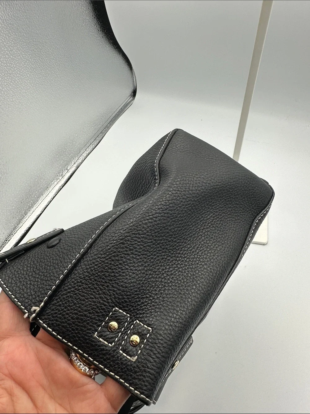 Frances Valentine Small Chloe Leather Tote Black